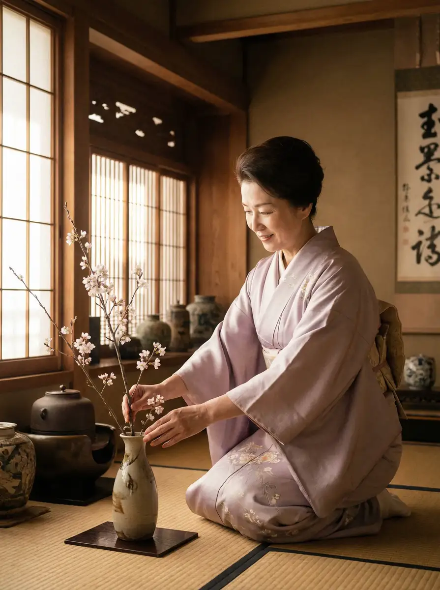 一位优雅的 黄色仓库-黄色仓库官方入口-在线播放|高清视频 在和室中插花
